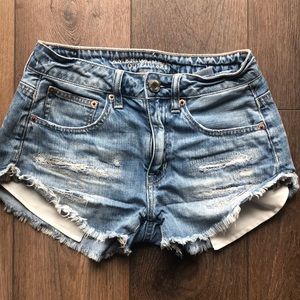 American Eagle distressed denim shorts size 2